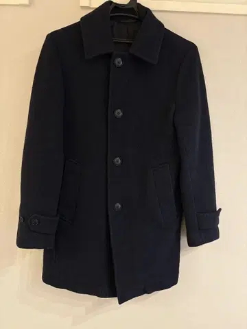 울 네이비 피코트