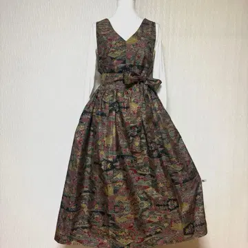 기모노 리메이크 오시마 명주 롱 원피스 점퍼 스커트