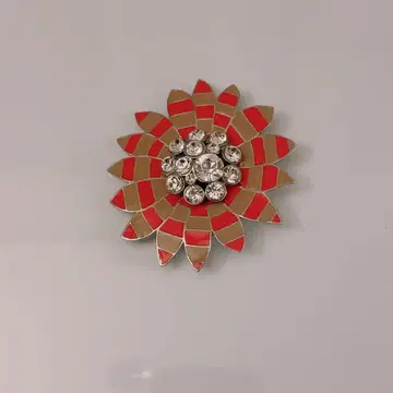 빈티지 소니아 리키엘 플라워 브로치 오렌지
