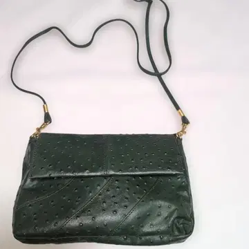 다크 그린 가죽 숄더백