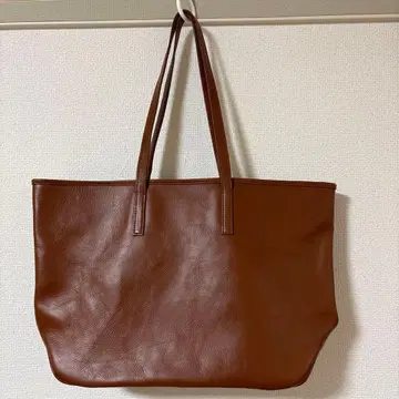 비즈니스 가죽 팩토리 토트백 카멜 거의 미사용