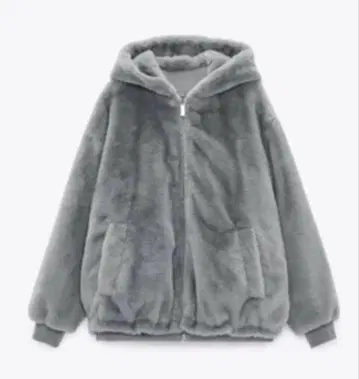 자라 리버서블 인조 모피 블루종