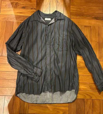 TOMORROWLAND 블루 그레이 스트라이프 셔츠 S