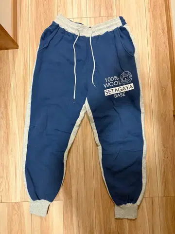 [레어] 세타가야 베이스 바이컬러 스웨트 팬츠 블루 x 탑 그레이