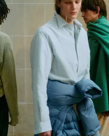 AURALEE QUILTED LIGHT SILK COTTON SHIRT