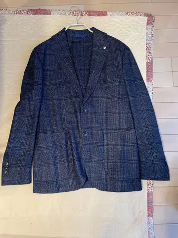 L.B.M. 1911 네이비 계열 체크 테일러드 자켓