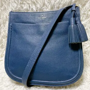 케이트 스페이드 페블 가죽 숄더백 태슬 장식 네이비