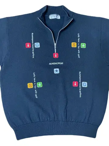 먼싱웨어 니트 스웨터 블랙 L 사이즈 긴팔