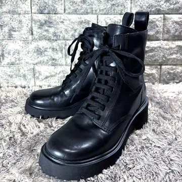 컨디션 최상 캠퍼 MILAH 밀라 사이드 지퍼 부츠 천연 가죽 통굽