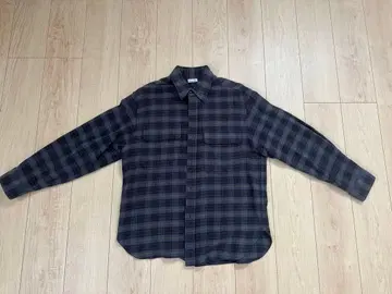 steven alan M 사이즈 그레이 계열 체크 긴팔 셔츠