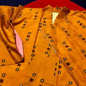 기모노 이중 기모노 앤티크 보라색 x 그레이 줄무늬