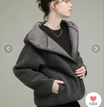 새상품 무스탕 리버서블 후디 코트 사이즈 36