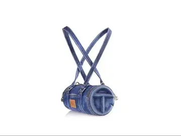 데님 숄더백 원통형