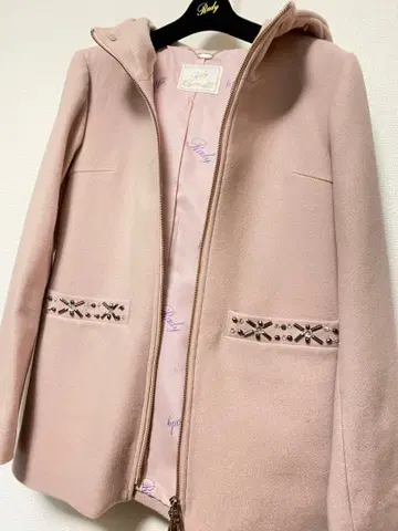 Rady 퍼 후드 울 코트 핑크 자켓