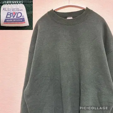 BVD 90s USA제 빈티지 맨투맨 무지 XL 그린 계열