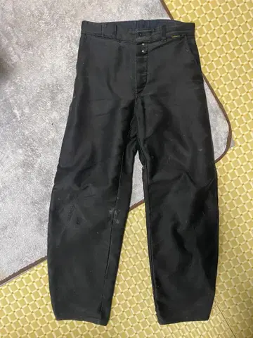 60~70s 빈티지 블랙 몰스킨 워크 팬츠