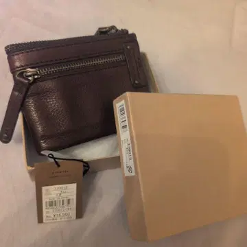 새상품 IKETEI 소가죽 2단 접이식 지갑 월렛 BR