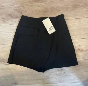 ZARA 아지메 스코트 XS 블랙 미니 스커트 비대칭