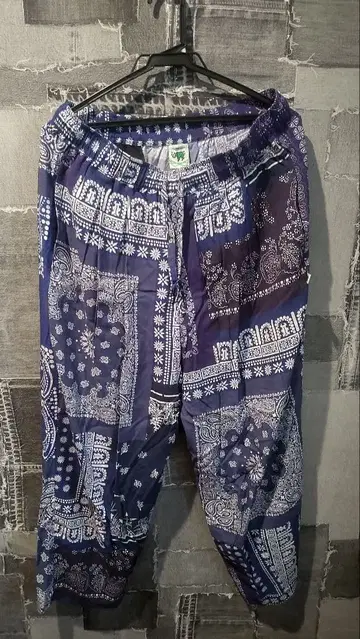 엘리펀트 브랜드 페이즐리 무늬 이지 팬츠
