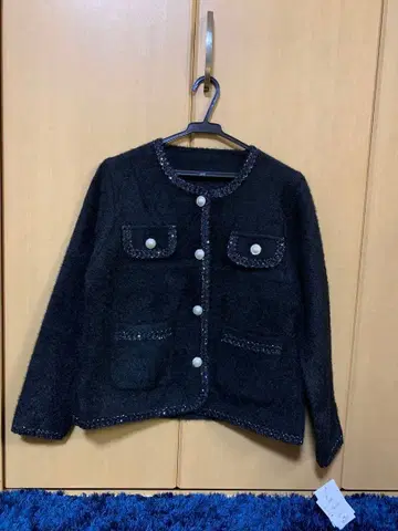 검은색 복슬복슬 가디건