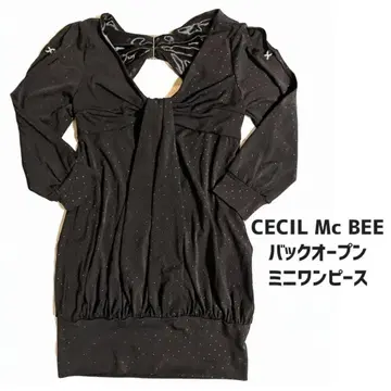CECIL McBEE 백 오픈 미니 원피스