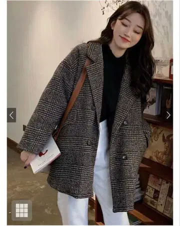 글렌체크 트위드 자켓 프리 사이즈