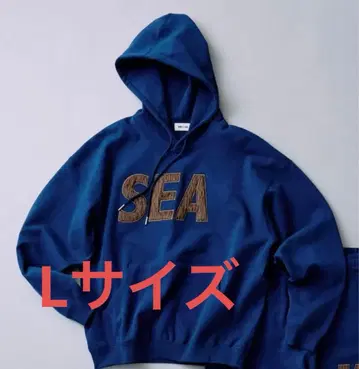 SEA 로고 네이비 후드티