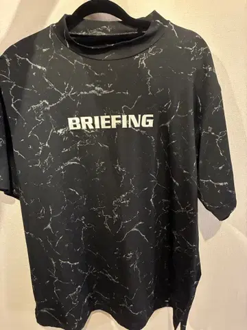 BRIEFING 블랙 마블 셔츠