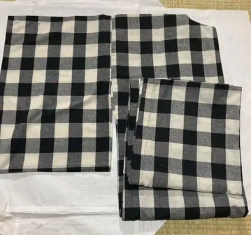 목화 기모노 격자 체크