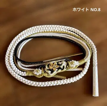새상품 허리띠 순수 실크 럭셔리 스톤 펄/NO.8