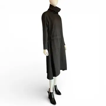 비대칭 A라인 터틀 원피스 경사 모드 스타일 블랙 M