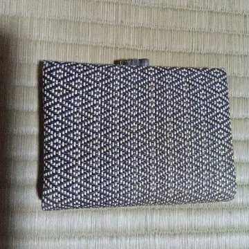 레트로 기하학 패턴 코인 케이스 네이비 x 베이지