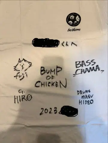 (오늘만 가격 인하) BUMP OF CHICKEN 사인 포함 T셔츠