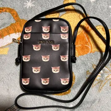 폴앤조 고양이 패턴 숄더백 스마트폰 대응
