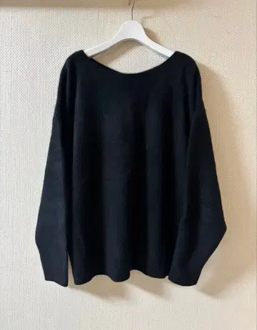 Spick and Span 2way 폭스 실크 니트 퍼 블랙