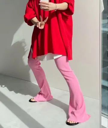 wee9s 데일리 데일리 슈퍼 스트레치 플리츠 플레어 팬츠 위크스