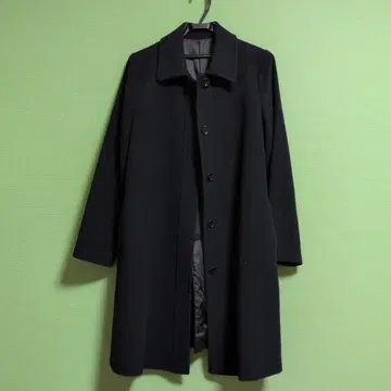 네이비 울 혼방 코트