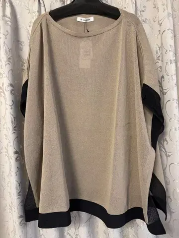 YAMADAYA GrandTable 반팔 니트탑 베이지 블랙