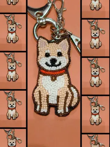 시바견 비즈 키링