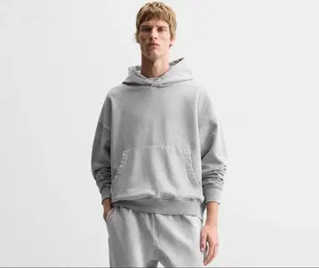 ZARA 박시핏 워시드 가공 후디 후드티 XL 사이즈