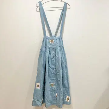 PINK HOUSE 곰 라이트 블루 데님 살로펫 스커트