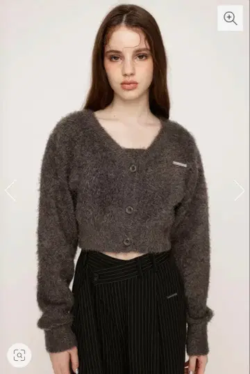 새상품급 [ SLY ] 스라이 크롭 샤기 가디건