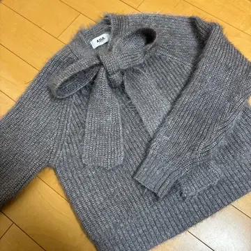 AZUL BY MOUSSY 보타이 디자인 니트탑 그레이