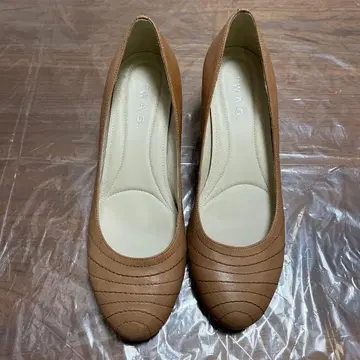 미사용품 WAG 웨지솔 펌프스 24cm 베이지