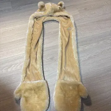 푸우 귀 달린 스카프 장갑 포함