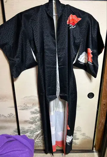 블랙 레드 꽃무늬 겉옷