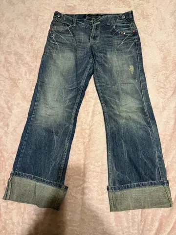 트루 릴리젼 다크 블루 플레어 팬츠