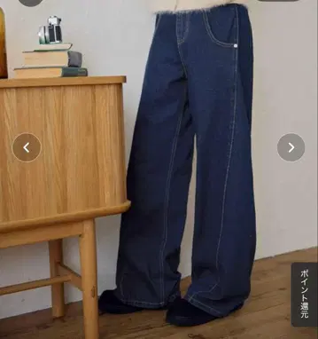 사이드 절개 와이드 데님 팬츠 chan me