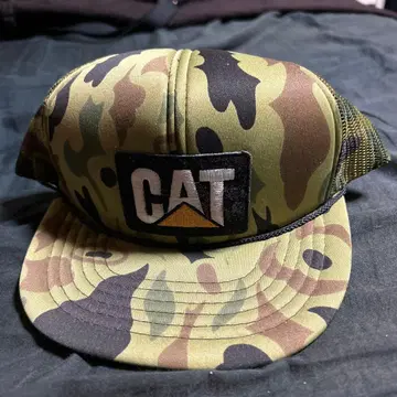빈티지 CAT 캡 카모플라쥬 메쉬 90s 워크 계열