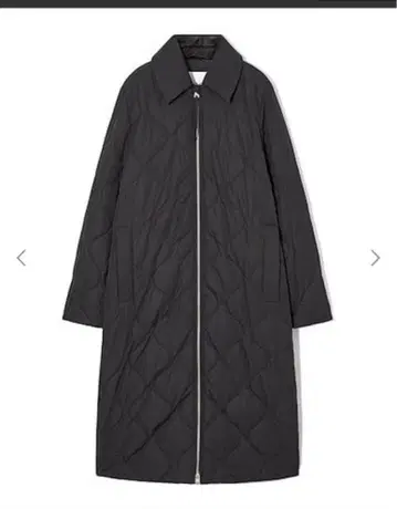 COS 블랙 퀼팅 롱 코트